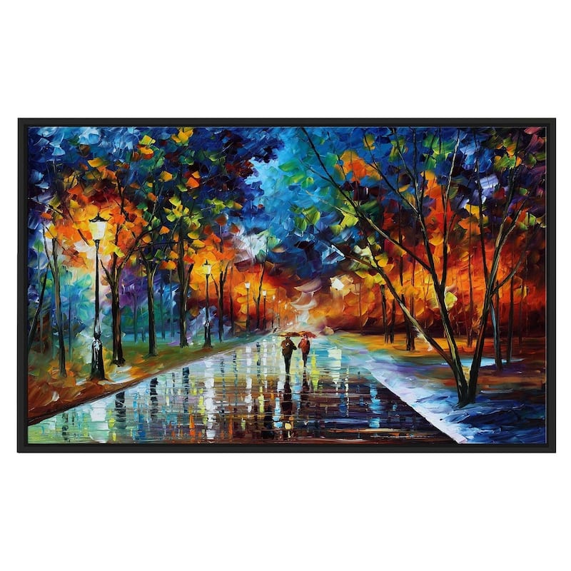 Winter Park ' by Leonid Afremov Framed Oil Painting Print on Canvas
