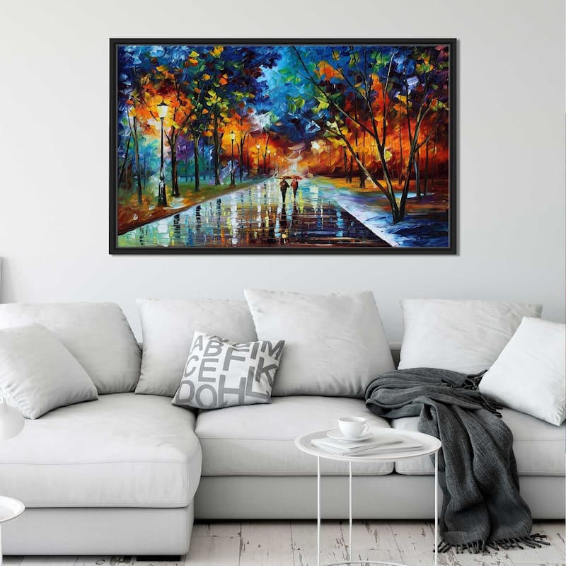 Winter Park ' by Leonid Afremov Framed Oil Painting Print on Canvas