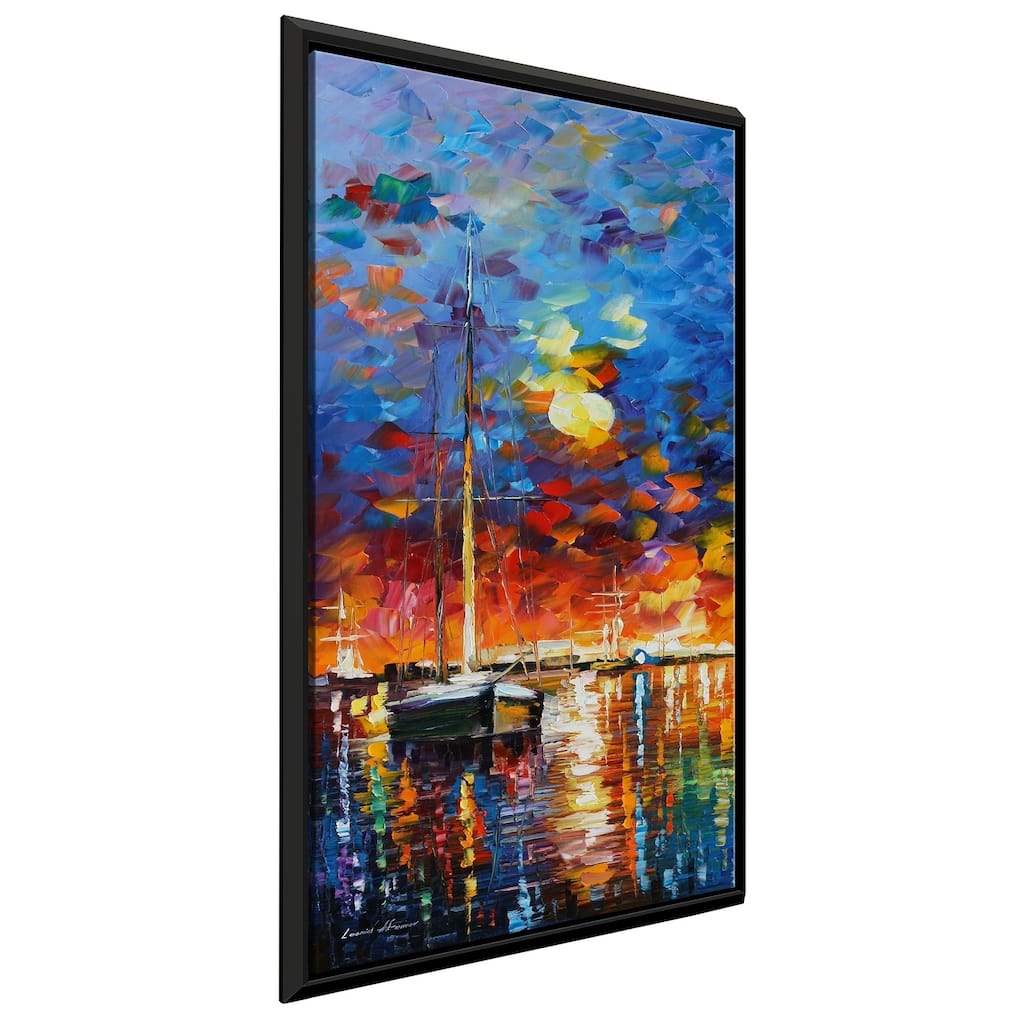 Sail Boat ' by Leonid Afremov Framed Oil Painting Print on Canvas