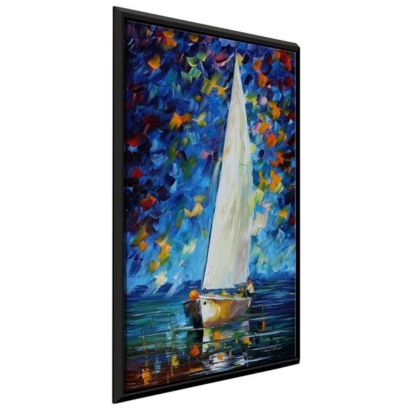 White Sail ' by Leonid Afremov Framed Oil Painting Print on Canvas