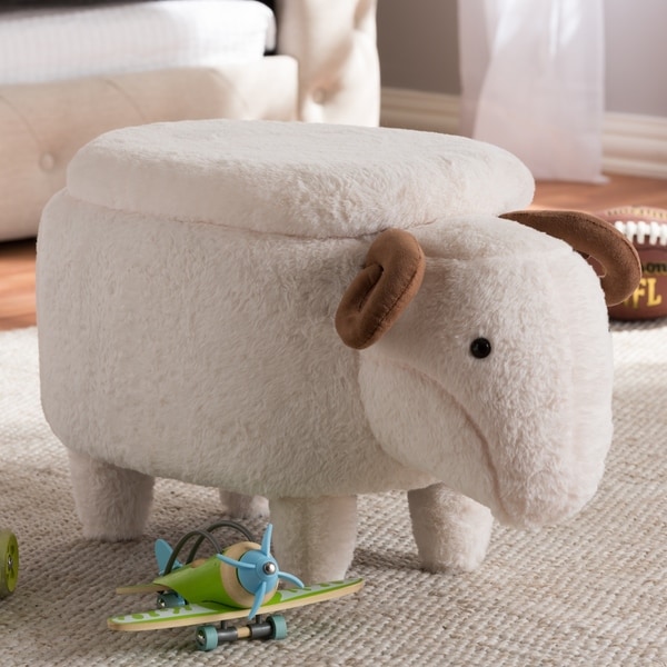 Contemporary Wool Upholstered Sheep Ottoman By Baxton Studio Contemporary Wool Upholstered Sheep Ottoman By Baxton Studio