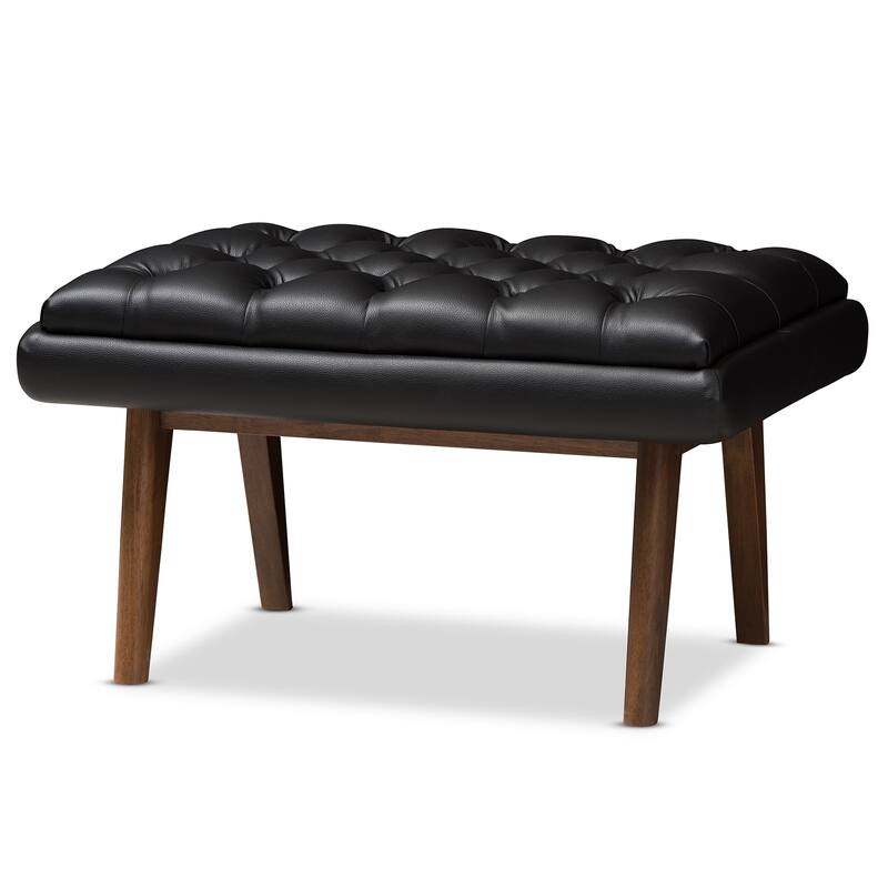Mid-Century Upholstered Ottoman by Baxton Studio - Black