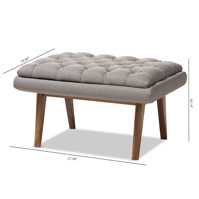 Mid-Century Upholstered Ottoman by Baxton Studio