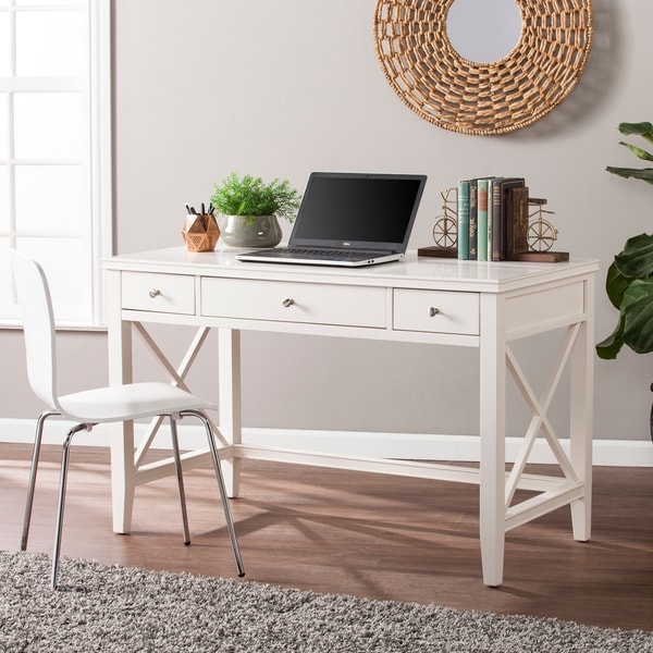 Shop Larkmont White Writing Desk Ships To Canada Overstock