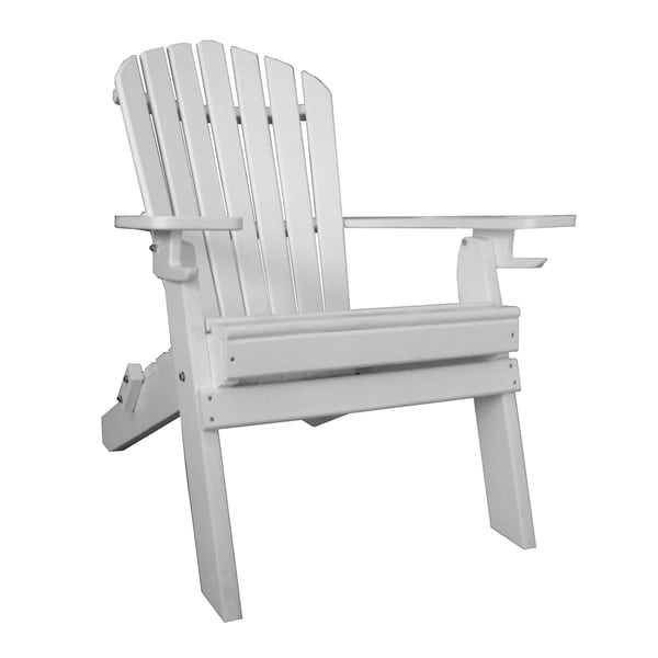 Shop Poly Deluxe 7 Slat Folding Adirondack Chair With 2 Cup