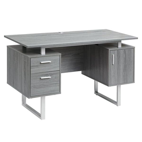 Deluxe Stylish Modern Grey Computer Desk with Storage On Sale Bed