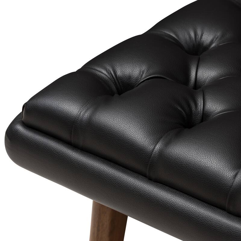Mid-Century Upholstered Chair And Ottoman Set by Baxton Studio