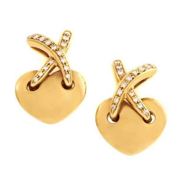 Chaumet Liens Women S Yellow Gold Diamond Heart Clip On Chaumet Liens Women X27 S Yellow Gold Diamond Heart Clip On Earrings