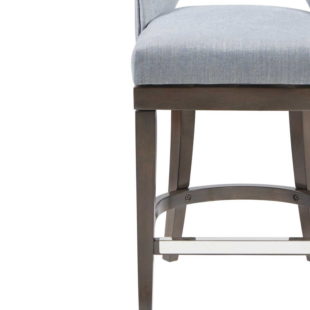 madison park marshall blue counter stool with swivel seat