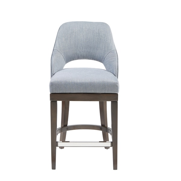 madison park marshall blue counter stool with swivel seat