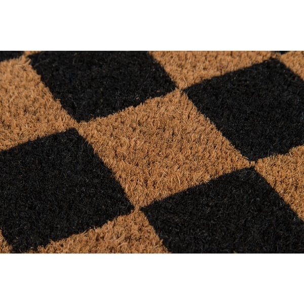 Erin Gates by Momeni Park Harlequin Black Hand Woven Natural Coir