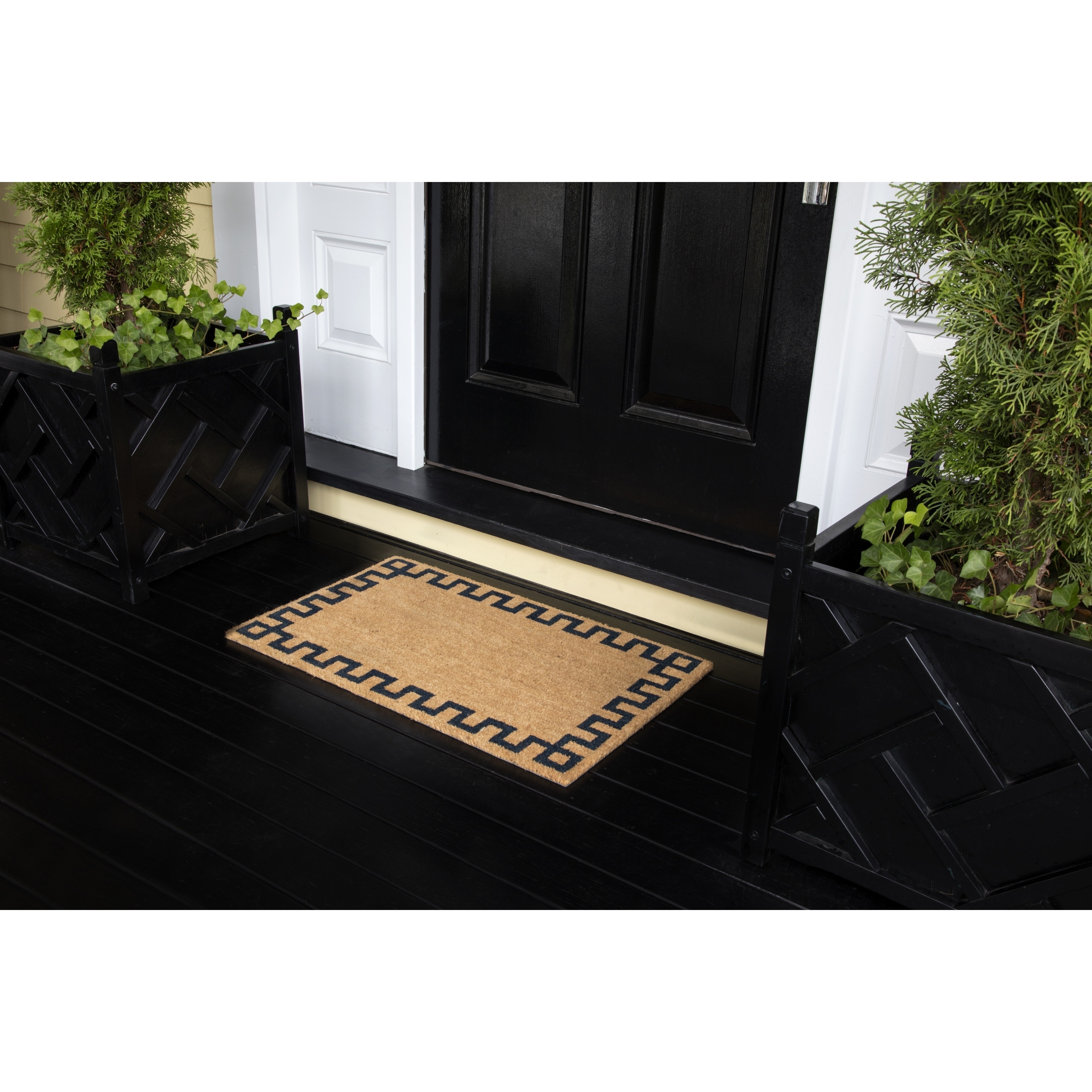 Erin Gates By Momeni Park Greek Key Natural Hand Woven Natural Coir Doormat 1 6 X 2 6