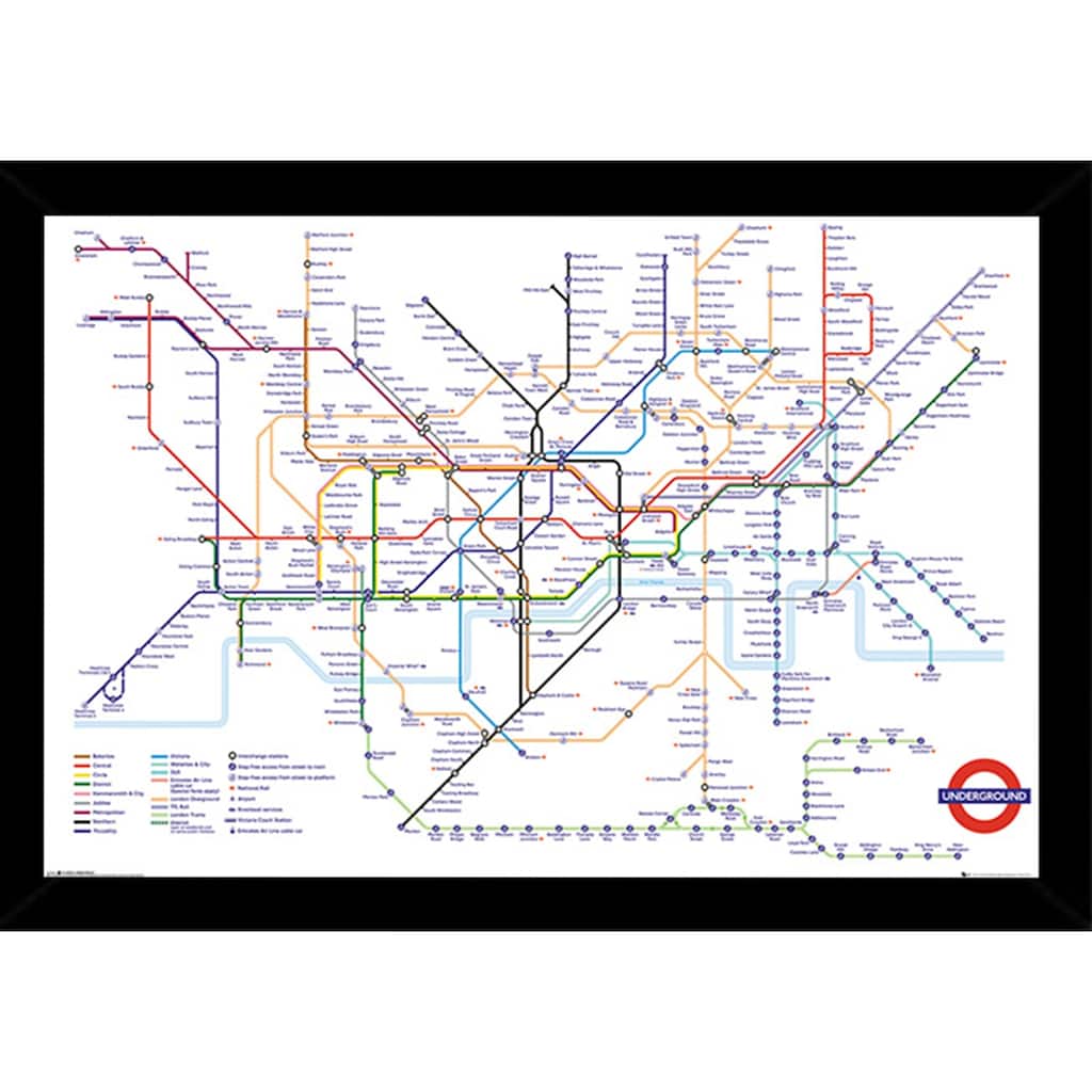 Transport For London Underground Poster With Choice of Frame (24x36)