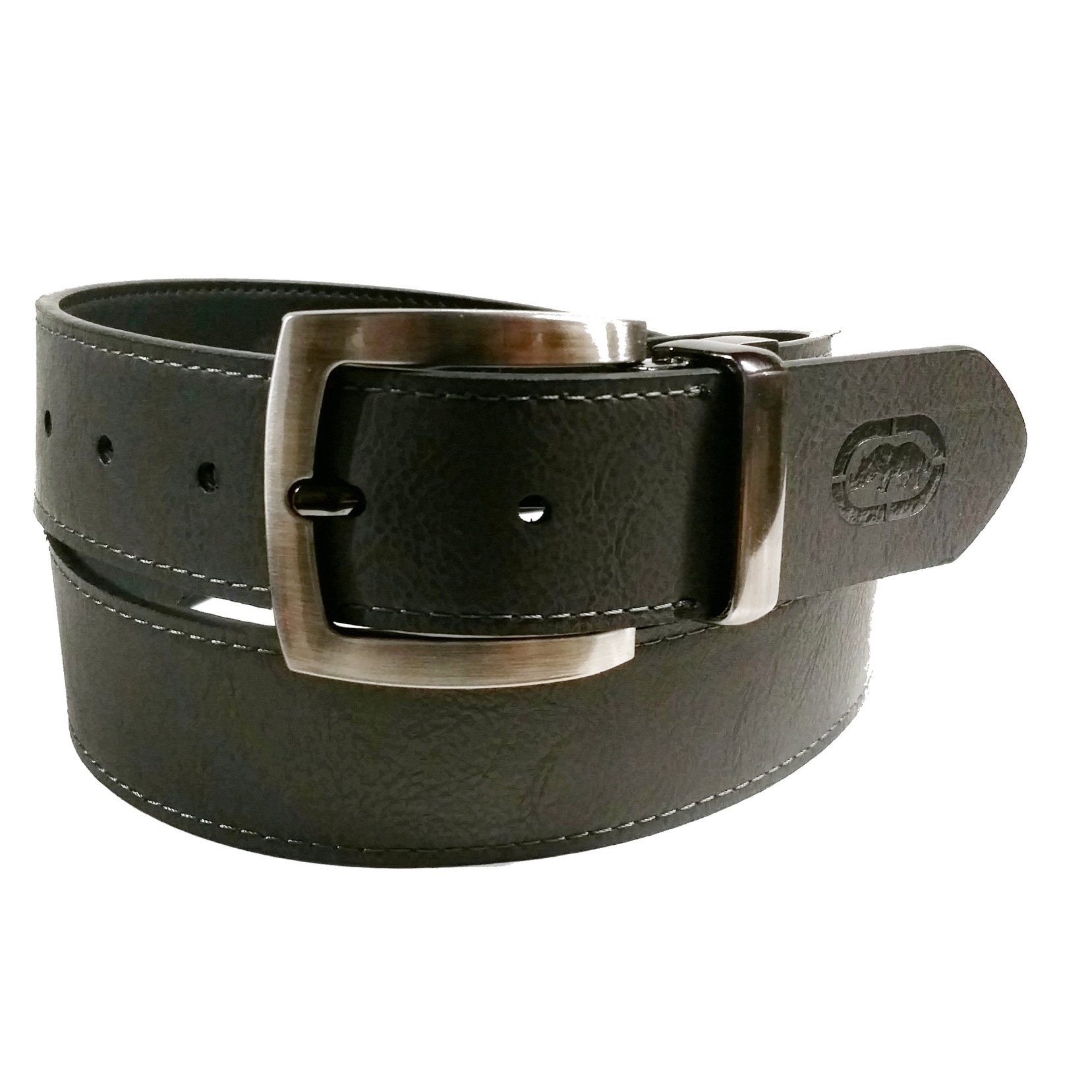 ECKO UNLTD Men/'s Leather Belt *Black~Brown Reversible w//Gray Buckle Various Size
