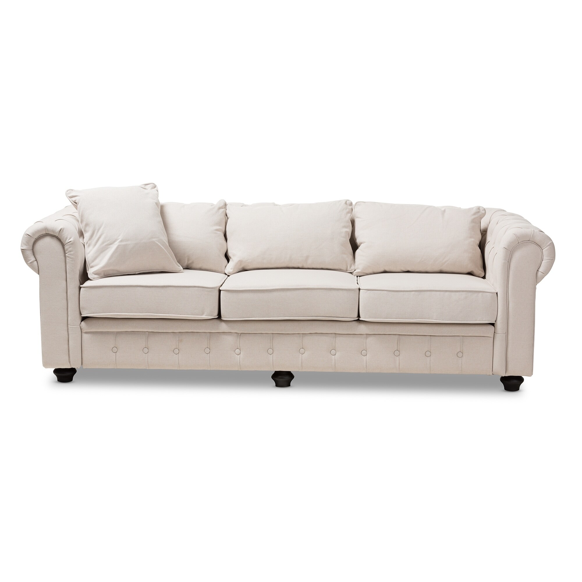 Modern Linen Chesterfield Sofa By Baxton Studio Ebay Modern Linen Chesterfield Sofa By Baxton Studio