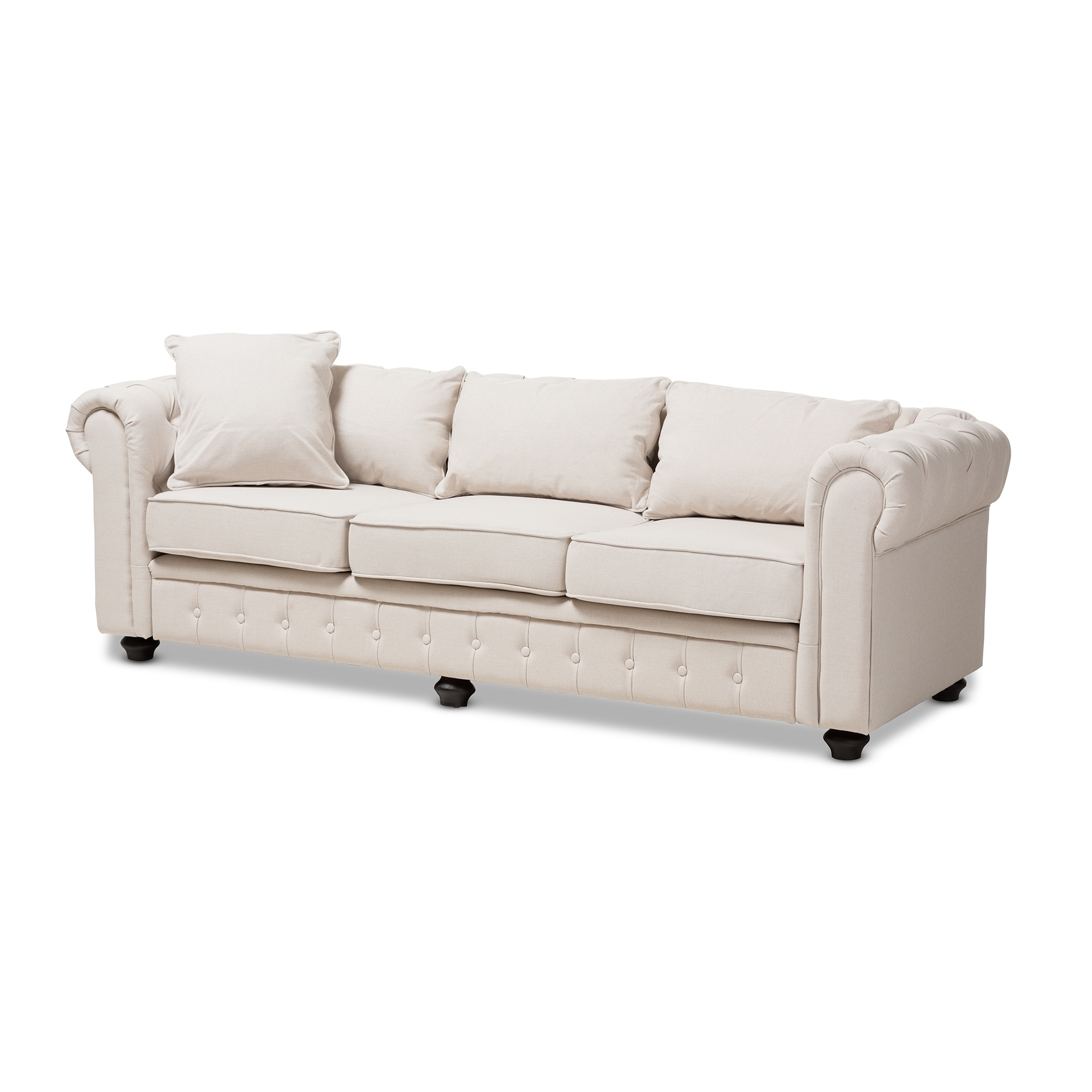 Modern Linen Chesterfield Sofa By Baxton Studio Ebay Modern Linen Chesterfield Sofa By Baxton Studio