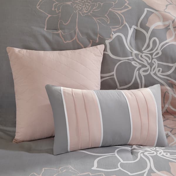 Shop Madison Park Brianna Grey Blush Cotton Sateen Printed