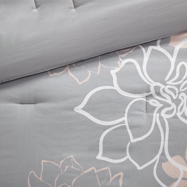 Shop Madison Park Brianna Grey Blush Cotton Sateen Printed
