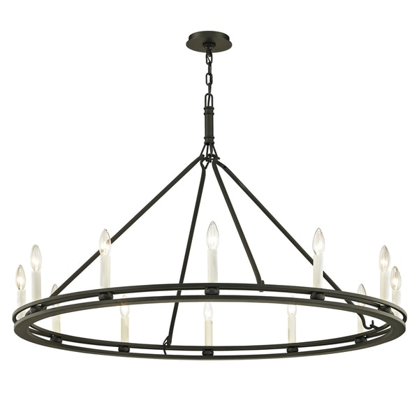 Troy Lighting Sutton 12 Light Textured Black Chandelier Ships Troy Lighting Sutton 12 Light Textured Black Chandelier
