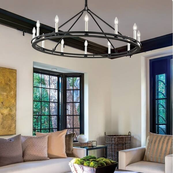 Troy Lighting Sutton 12 Light Textured Black Chandelier Troy Lighting Sutton 12 Light