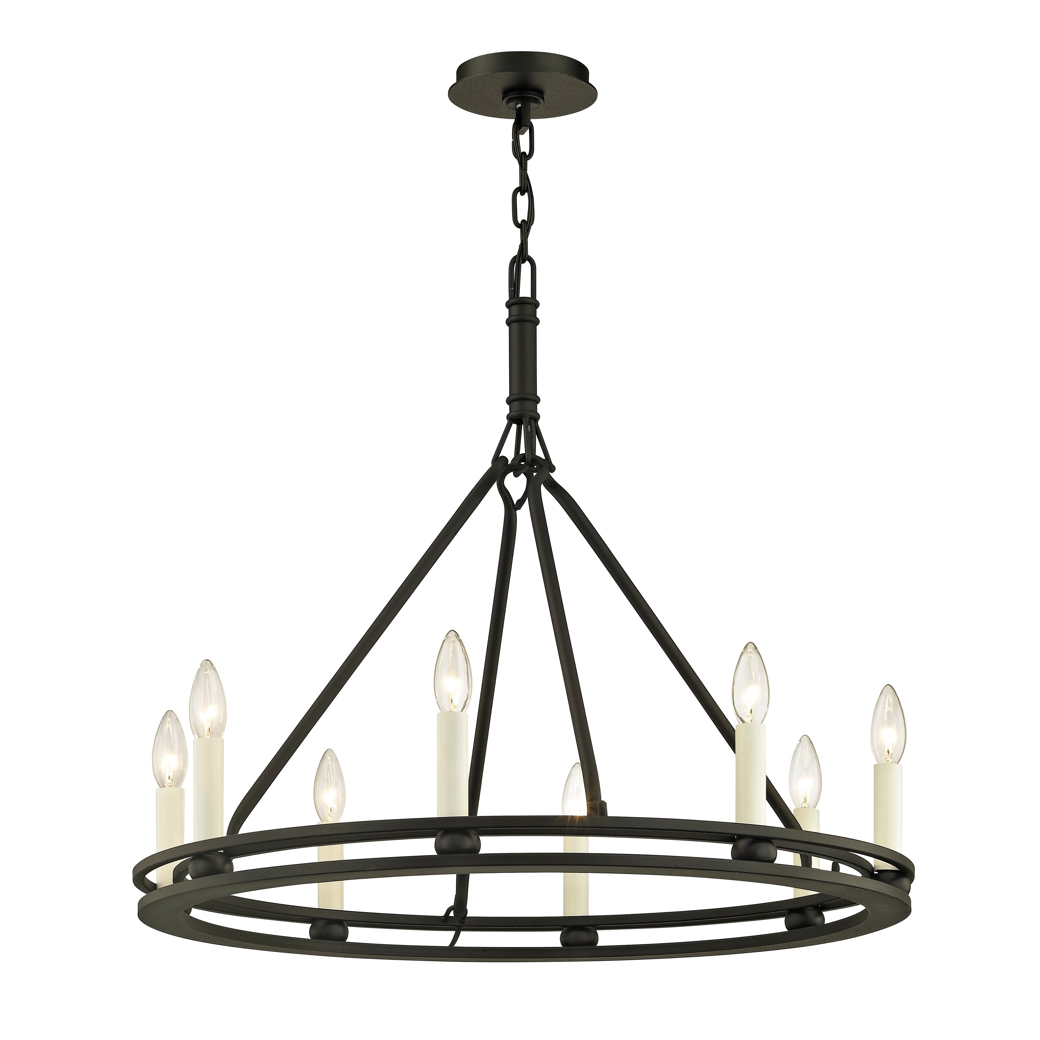 Troy Lighting Sutton 8-light Textured Black Chandelier - Chandeliers For Bedrooms by Overstock.com