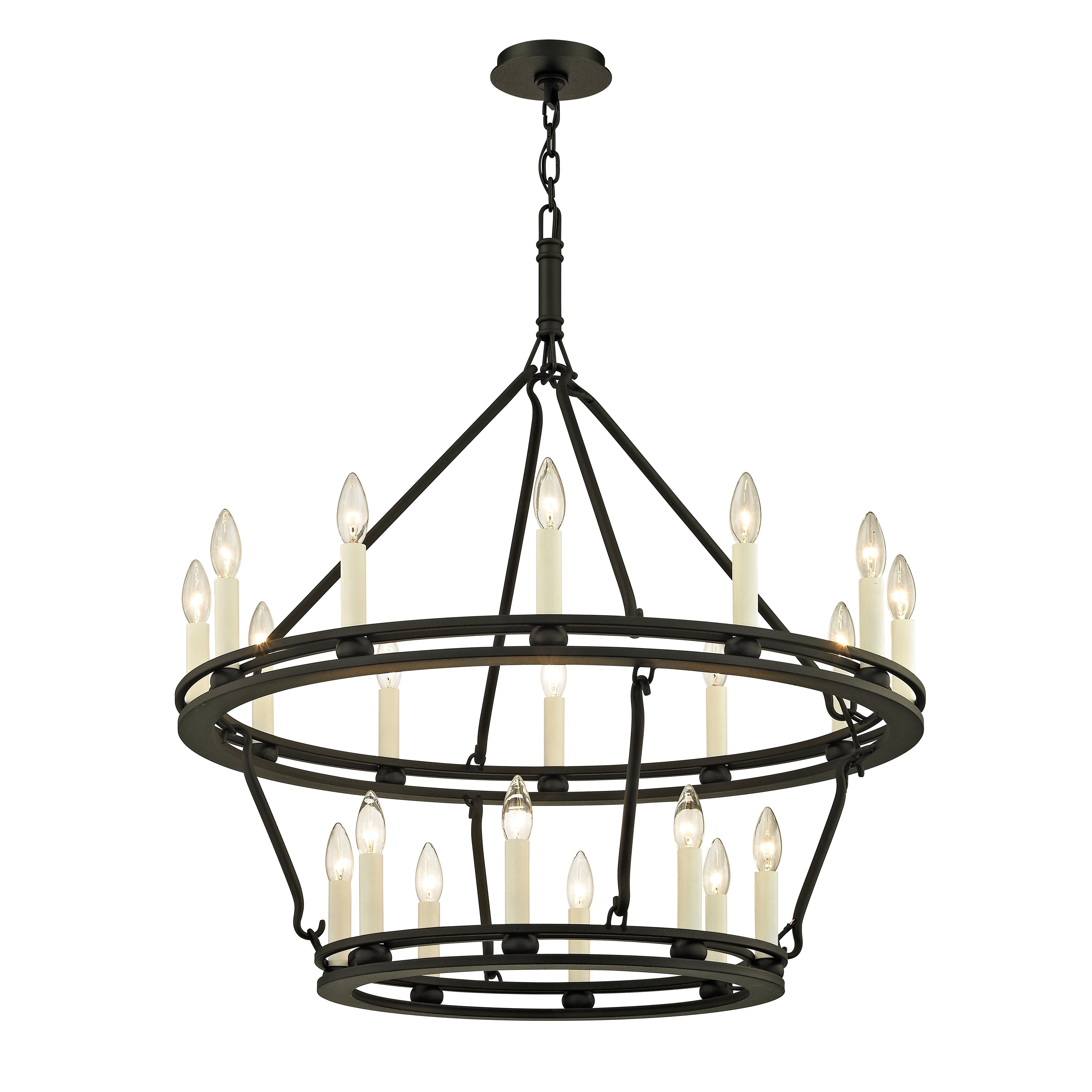 Troy Lighting Sutton 32-inch Textured Black Chandelier - Chandeliers For Bedrooms by Overstock.com