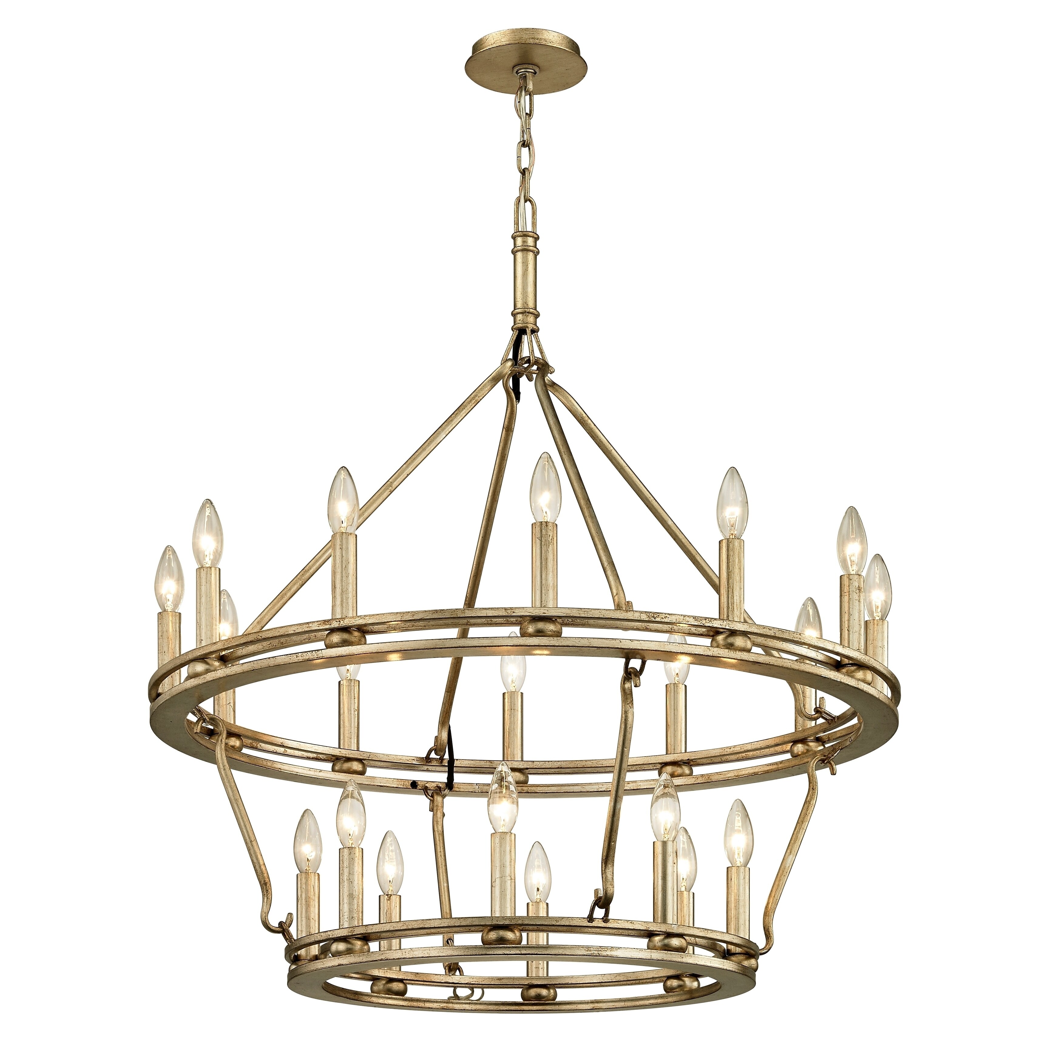 Troy Lighting Sutton 32-inch Champagne Silver Leaf Chandelier - Chandeliers For Bedrooms by Overstock.com