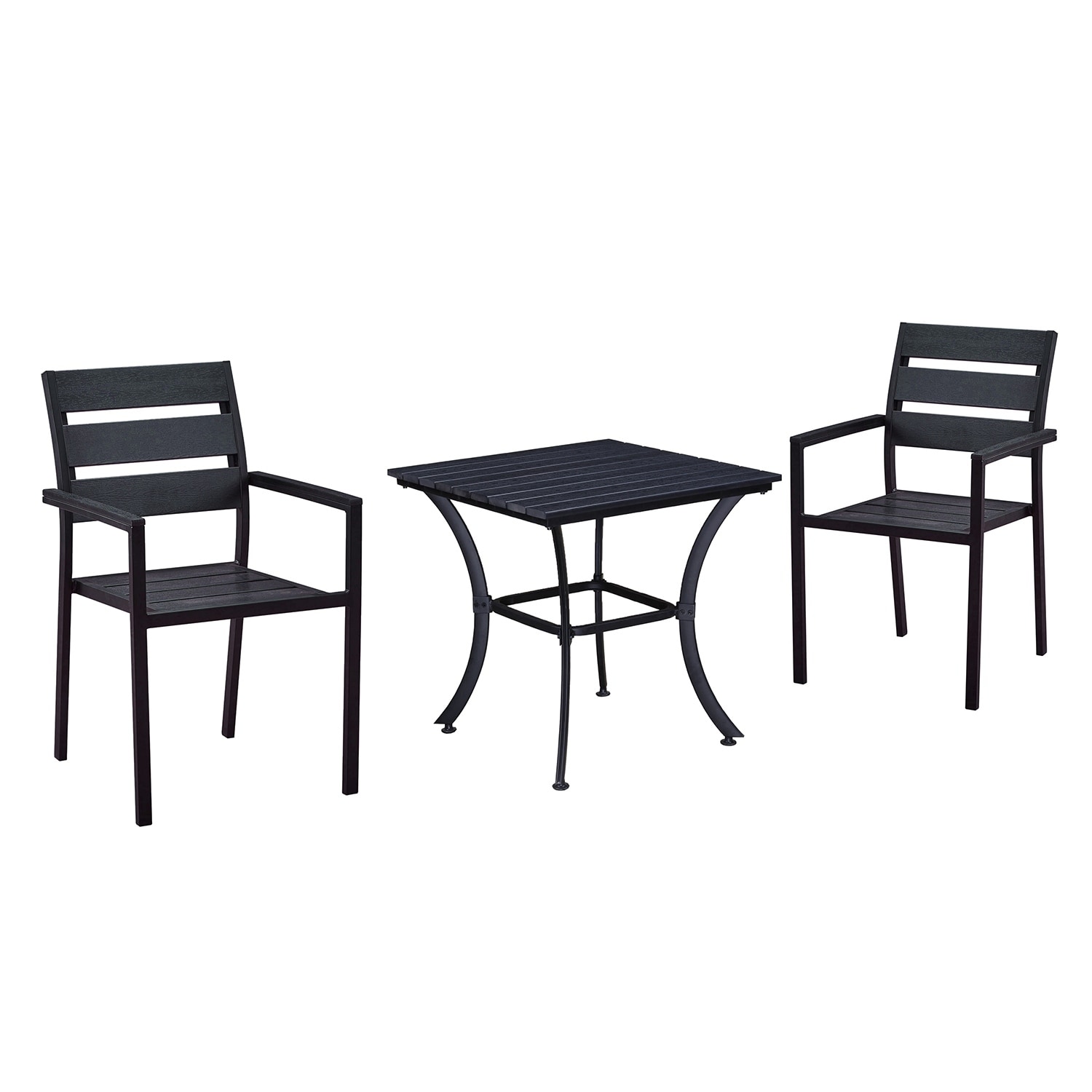 Indoor And Outdoor Square 25 Inch Black Dining Table With Two Chairs Details About Indoor And Outdoor Square 25 Inch Black Dining Table With Two Chairs
