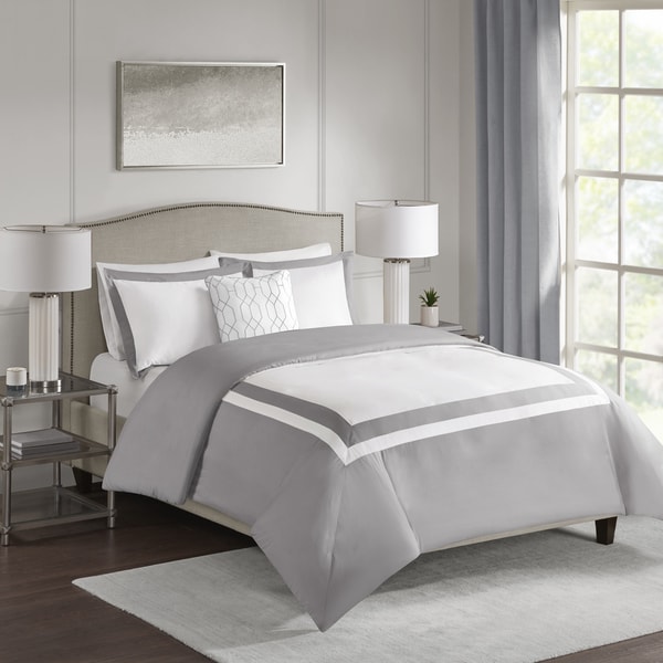 510 Design Hanson Grey 4-piece Duvet Cover Set