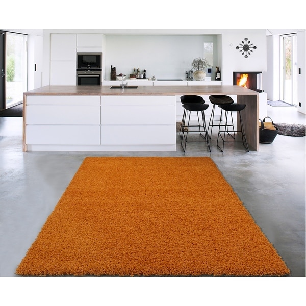 Sweethome Stores Cozy Solid Color Shag Area Rug (6'7" x 9'3")
