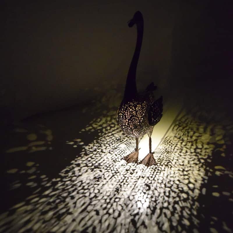 24 inch Steel Indoor/Outdoor Animal Rooster Statue with Solar Light