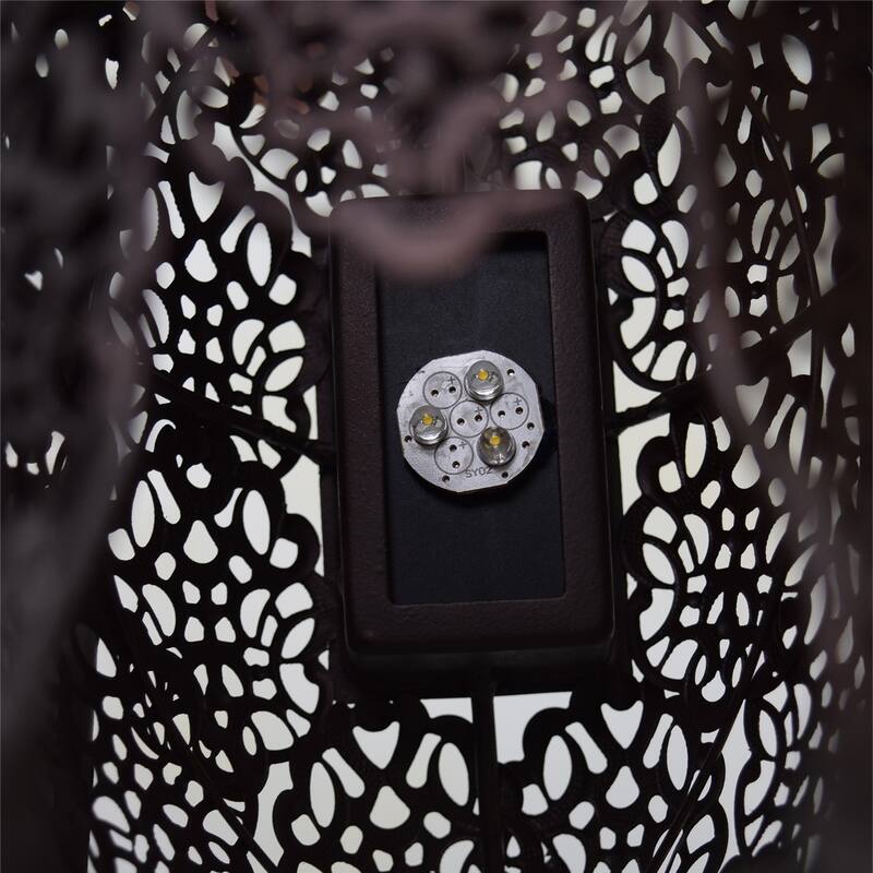 16.7 inch Steel Indoor/Outdoor Animal Owl Statue with Solar Light