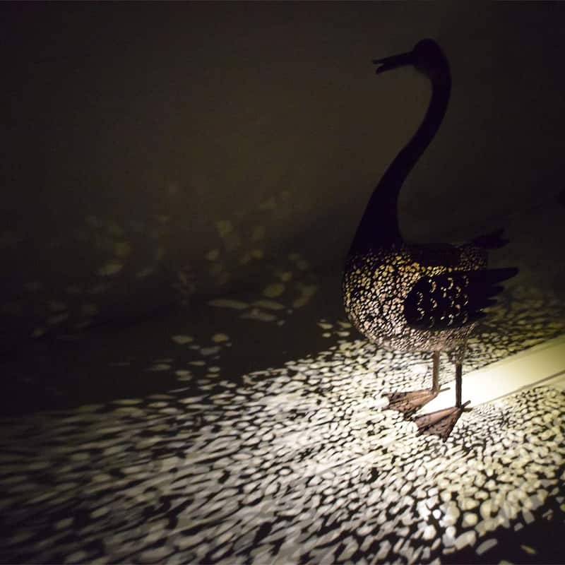25 inch Steel Indoor/Outdoor Animal Duck Statue with Solar Light