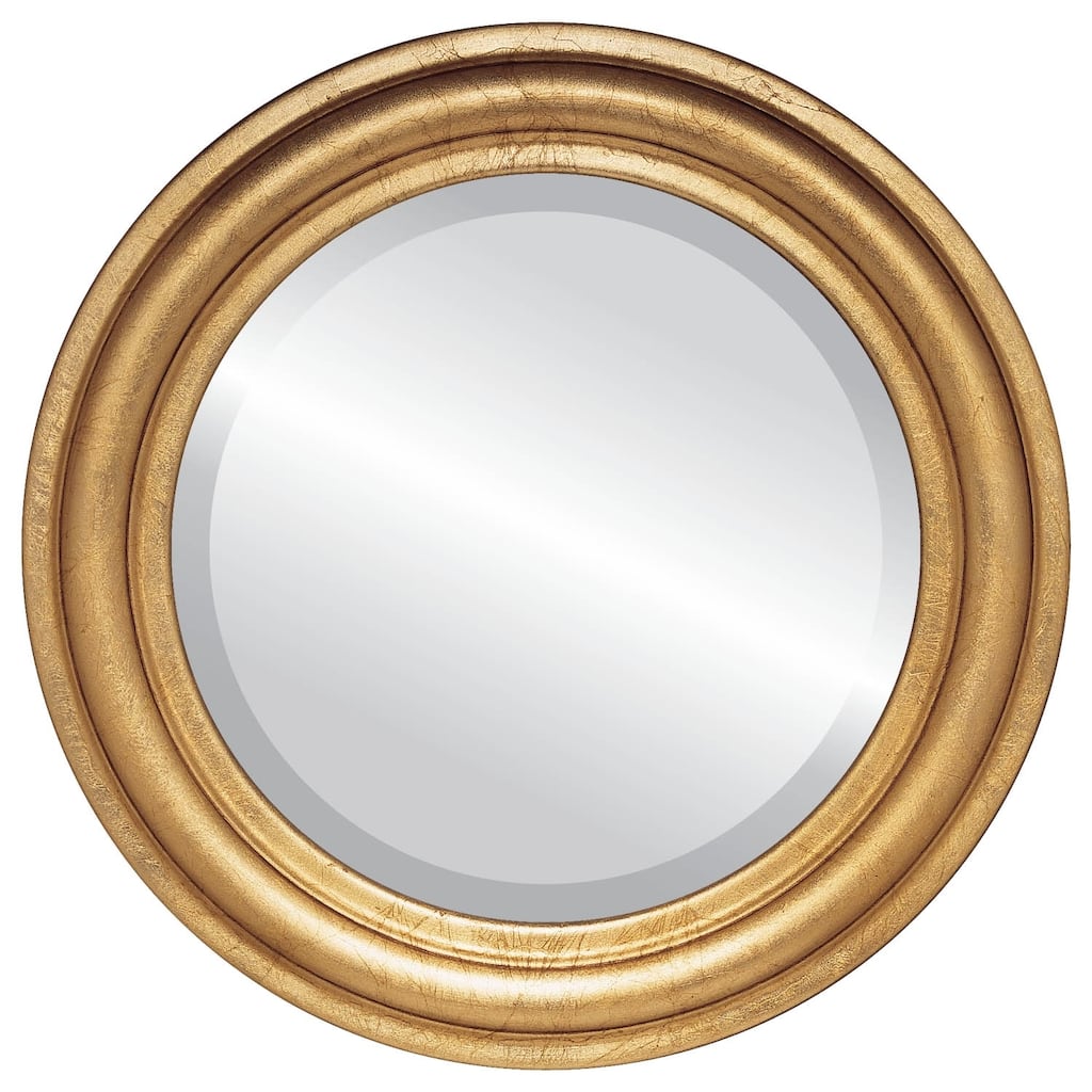 Philadelphia Framed Round Mirror in Gold Leaf