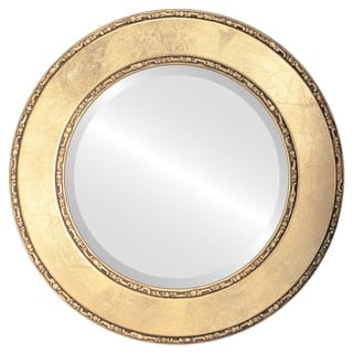Paris Framed Round Mirror in Gold Leaf