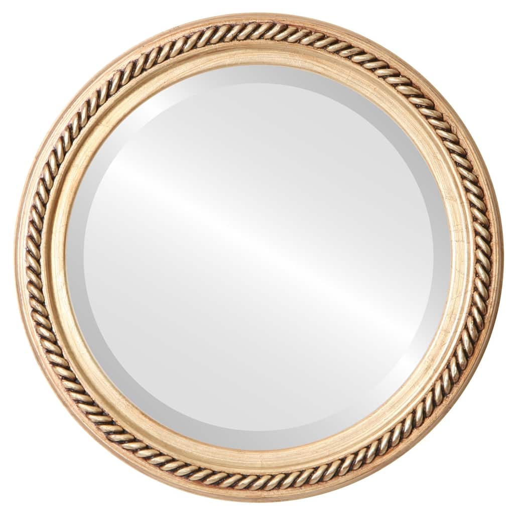 Santa Fe Framed Round Mirror in Gold Leaf