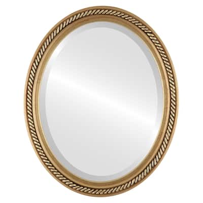Santa Fe Framed Oval Mirror in Gold Leaf