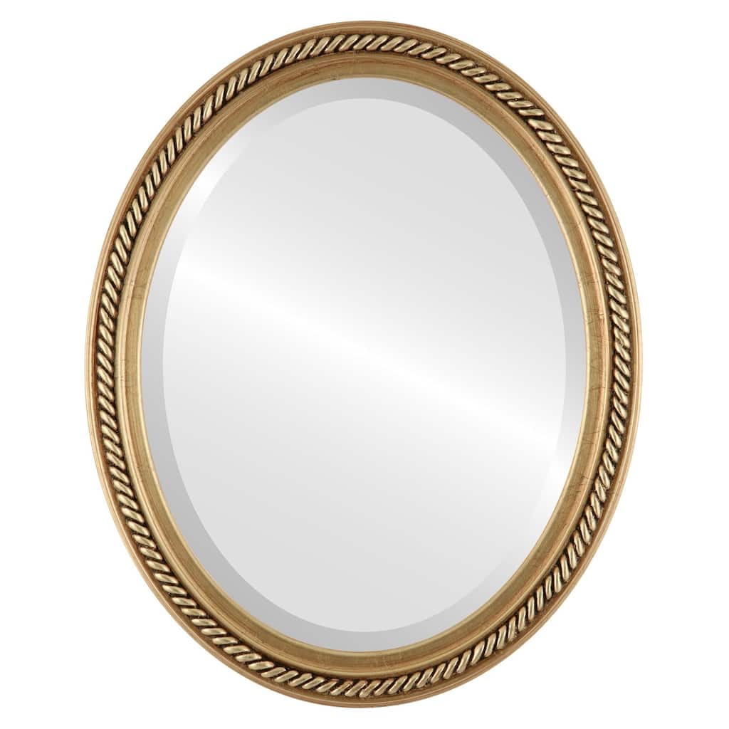 Santa Fe Framed Oval Mirror in Gold Leaf