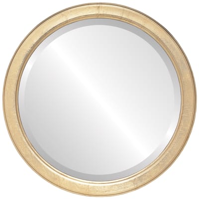 Toronto Framed Round Mirror in Gold Leaf