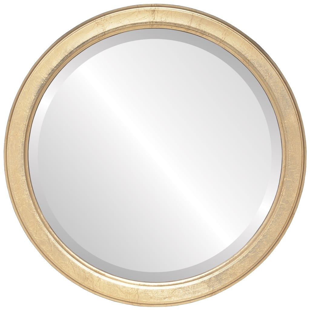 Toronto Framed Round Mirror in Gold Leaf