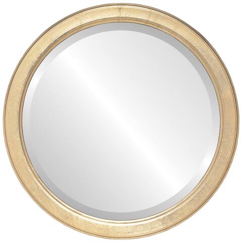 Toronto Framed Round Mirror in Gold Leaf