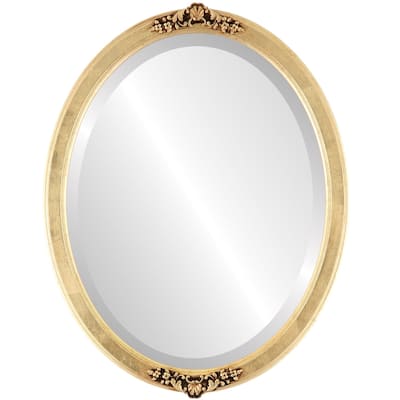 Athena Framed Oval Mirror in Gold Leaf