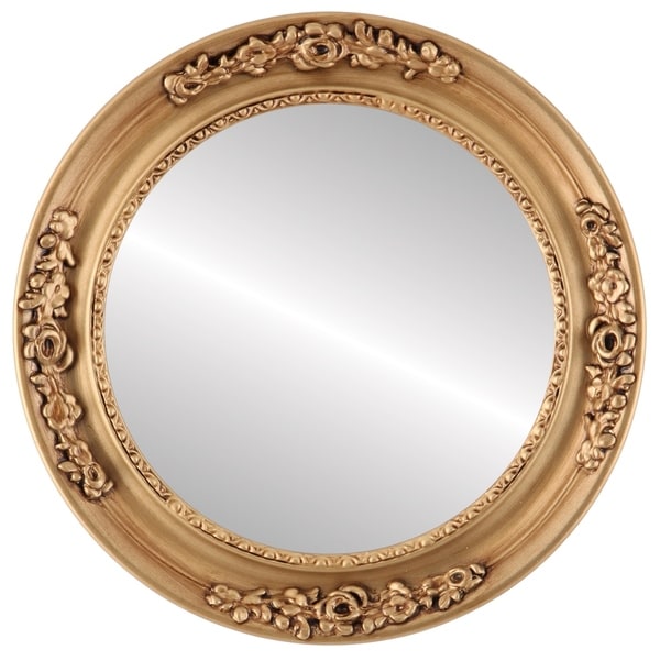 Versailles Framed Round Mirror in Gold Paint