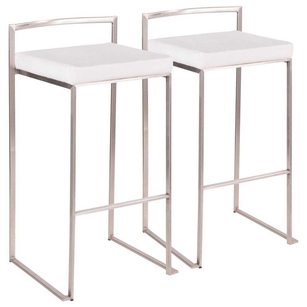 for Kitchen or Indoor//Outdoor Barstools DeKea 18 Inch Metal Bar Stools with Wooden Top Dining Chairs Set of 4 Low Back White