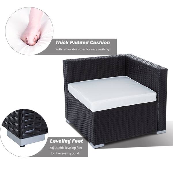 7 Piece Outdoor Patio Rattan Wicker Sofa Sectional 7 Piece Outdoor Patio Rattan Wicker Sofa Sectional