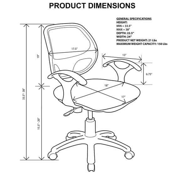 Urban Designs Midback Mesh Task Office Chair Bed Bath & Beyond 20508291