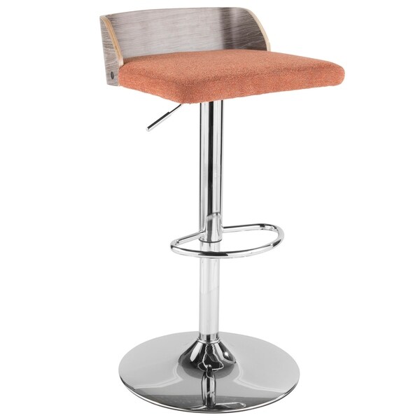 Carson Carrington Marstrand Light Grey Wood and Fabric Adjustable Bar Stool