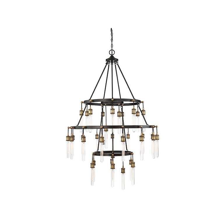 Campbell Vintage Black Metal Multi Tier 35-light Chandelier - Chandeliers For Bedrooms by Overstock.com