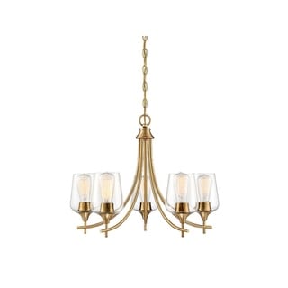 Octave Metal Single Tier 3-light Chandelier (Chrome/Brass - 5 Lights) - Chandeliers For Bedrooms by Overstock.com