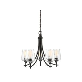 Octave Metal Single Tier 3-light Chandelier (Chrome/Bronze - 5 Lights) - Chandeliers For Bedrooms by Overstock.com